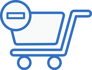 shopping cart out off order icon line design, monoline icons.