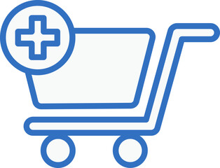 Fototapeta premium shopping cart add on order icon line design, monoline icons.