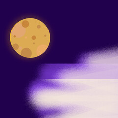 yellow moon at night