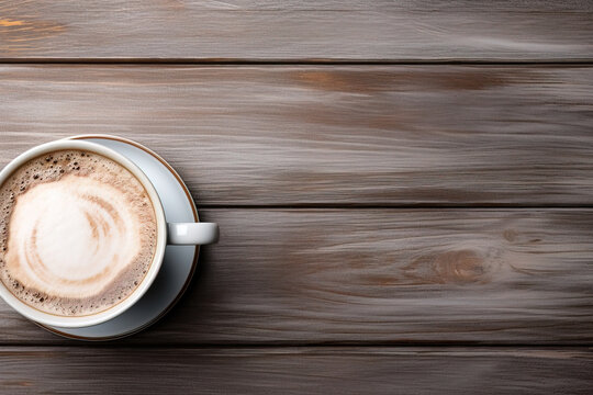minimalistic wallpaper with with hot chocolate, empty copy space mock up