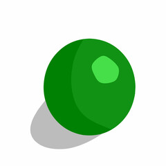 Vector illustration, green ball with isolated white background 