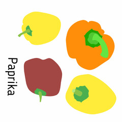 Vector illustration, paprika. With isolated white background.