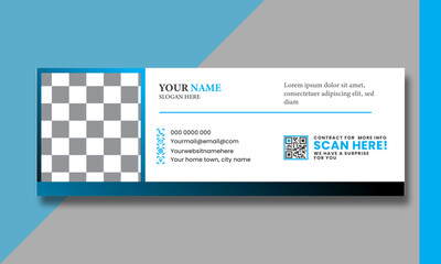 Email signature modern template design layout. Emailers personal business minimalist personal web social media cover.