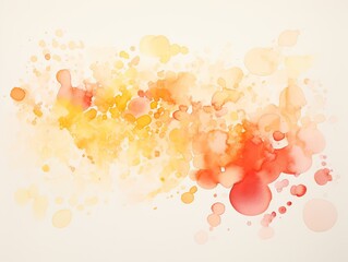 Yellow and red and orange splotches of watercolor