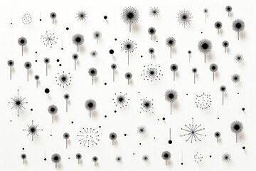 A festive background featuring colorful fireworks patterns against a white background. Illustration