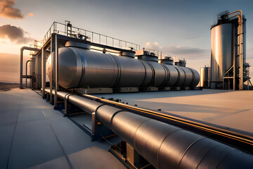  Large oil pipeline and gas pipeline in the process of oil refining and the movement of oil and gas