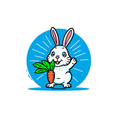 Rabbit bite carrot Cartoon PNG, illustration For Tshirt, Mug