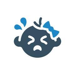crying baby icon vector illustration
