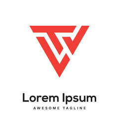 TV Letter Logo Design Free Icon