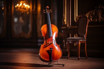 elegant cello classical music instrument. Generative AI