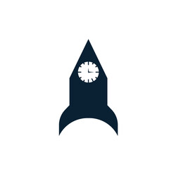 space clock logo design illustration.