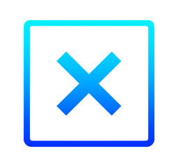 青いグラデーションのバツマーク