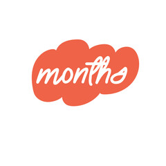 Cute Month and Day lettering Pastel color Sticker