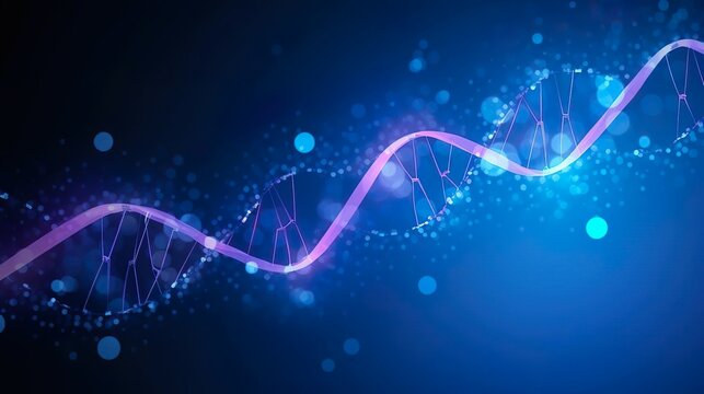 Science template wallpaper or banner with a DNA mole