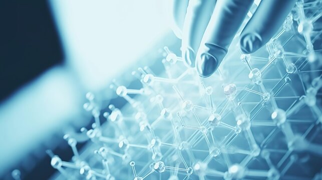 Scientist hands close-up nanomaterial nanotec nanote