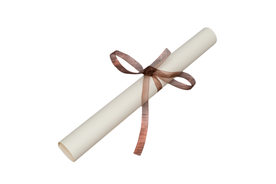 a diploma rolled up