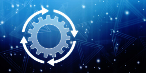 Update icon with binary codes on technology abstract background, Update System Upgrade Software version technology concept