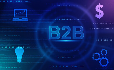 B2B Business Technology Marketing Company Commerce concept. Business to Business, E-commerce concept on technology background