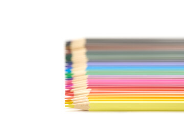 colorful rainbow pencils over white background, back to school concept, school and creativity concept