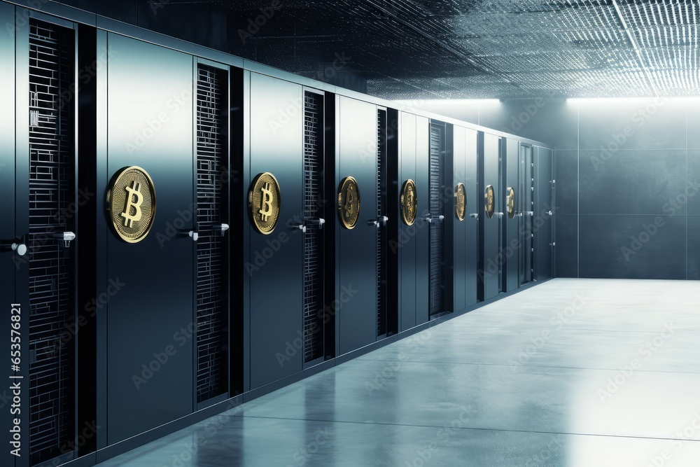 Poster bitcoin storage security. virtual storage. generate ai