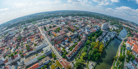Neu-Ulm von oben, Panoramablick über die Innenstadt