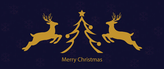 Christmas background. Christmas deer, Greeting card, banner, poster, holiday cover, header