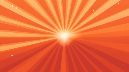 Obraz premium flat design Burnt Orange Sunburst Background 