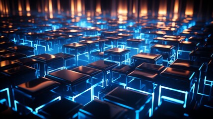 A digital visualization of a labyrinth, its paths dynamic