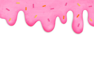 paint splashes, Pink liquid frame, pink strawberry cream, decorative frame