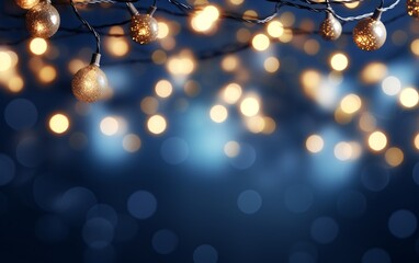 blurred lights and blue luxury dreamy bokeh background for Christmas