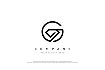 Fototapeta premium Simple Letter G Diamond Logo Design