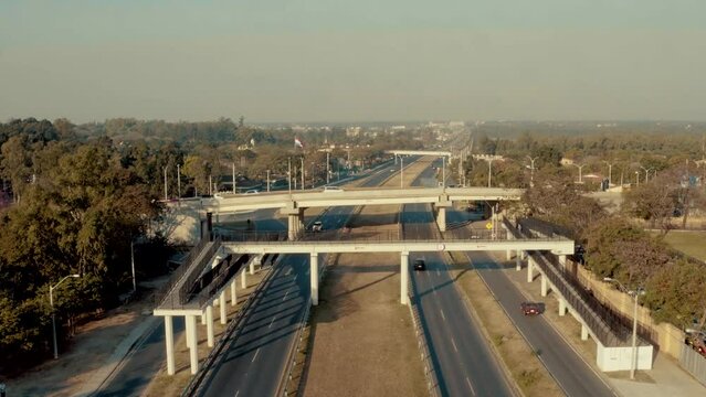 Viaducts for cars and pedestrians in the city of Asunci&oacute;n Paraguay.