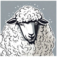 Fototapeta premium A logo for a business or sports team featuring a stylized sheep that is suitable for a t-shirt graphic.