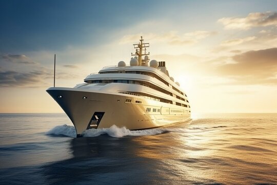 Luxurious vessel that sails across the vast Pacific Ocean. Generative AI