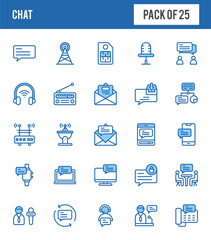 25 Chat Two Color icons pack. vector illustration.