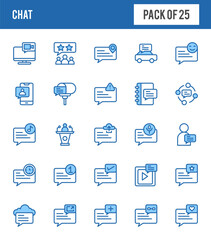 25 Chat Two Color icons pack. vector illustration.