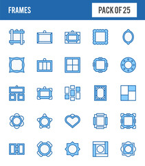 25 Frames Two Color icons pack. vector illustration.