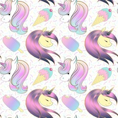 Cute unicorn seamless pattern