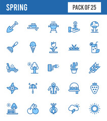 25 Spring Two Color icons pack. vector illustration.