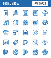 25 Social Media (Google) Two Color icons pack. vector illustration.