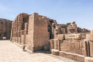 Ornate Details of an Egyptian Temple Facade. Egypt Summer Travel