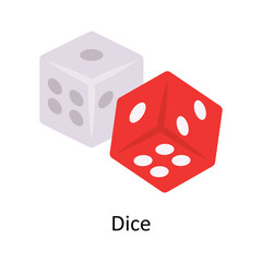 Dice vector Flat Icon Design illustration. Symbol on White background EPS 10 File 