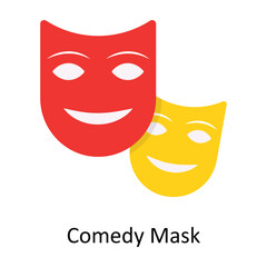 Comedy Mask vector Flat Icon Design illustration. Symbol on White background EPS 10 File 