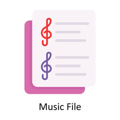 Music File vector Flat Icon Design illustration. Symbol on White background EPS 10 File 