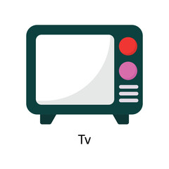 Tv vector Flat Icon Design illustration. Symbol on White background EPS 10 File 