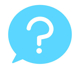 シンプルな水色のはてなマークと吹き出し