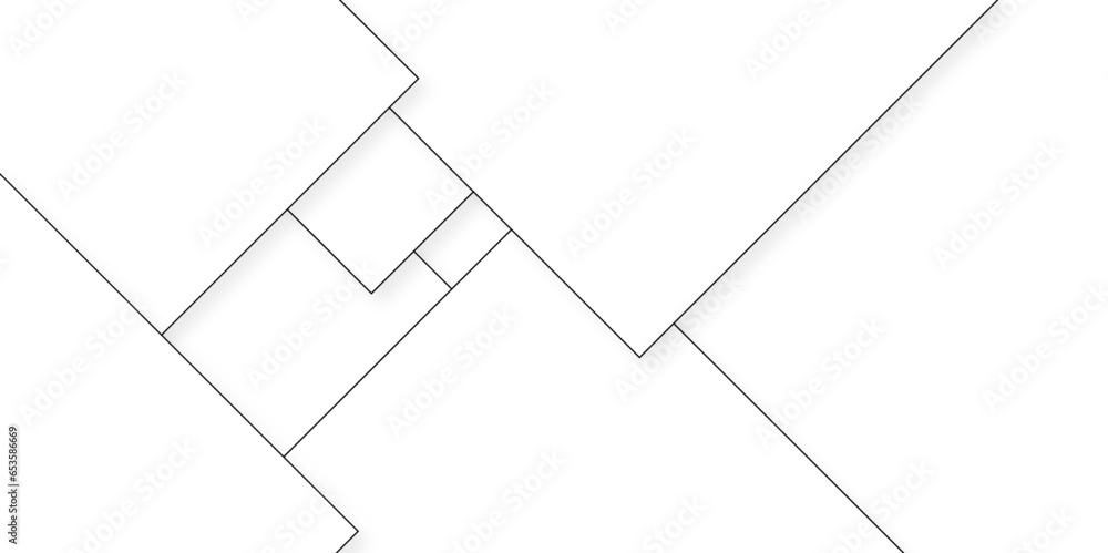 Aufkleber white abstract geometric overlapping square pattern, design of technology background with shadow. ve