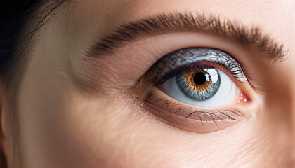 Fototapeta premium close-up macro shot of female eyes with make-up