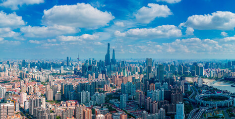Fototapeta na wymiar Aerial photography of urban scenery in Shanghai, China