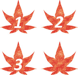 手描きテクスチャ紅葉ランキングアイコン